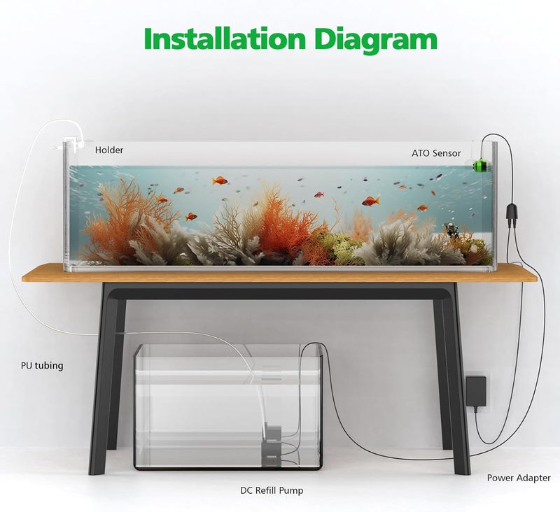 Useek Auto Top Off for Saltwater Aquarium Water ATO System for Both Reef and Fresh Tank - Green - Image 2